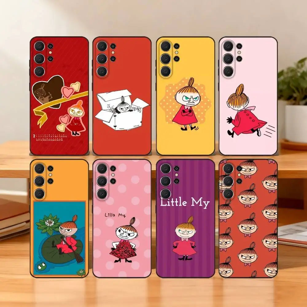 Фото M-MoominS-R-littleS-my Чехол для телефона Samsung S25,24,23,22,30,21,10,9,Ultra,Plus,Lite,FE Черный мягкий чехол №1