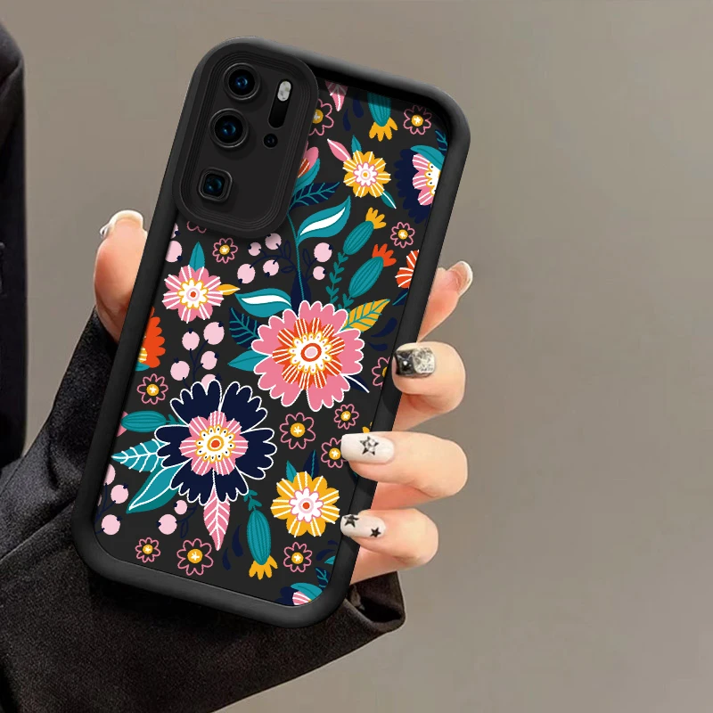 Фото Противоударный чехол для телефона Huawei P50 Pro P40 Lite 5G P Smart Pro Y9 Prime 2019 Y7A Y9S P30 P20, силиконовый чехол с цветочным принтом №5