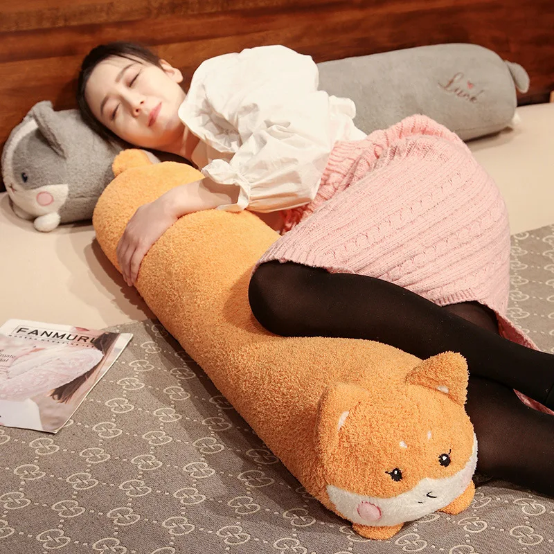 

80-120cm Giant Soft Down Cotton Rabbit Cat Plush Pillow Stuffed Doll Baby Sleep Long Pillow Accompany Gift for Girlfriend Kid