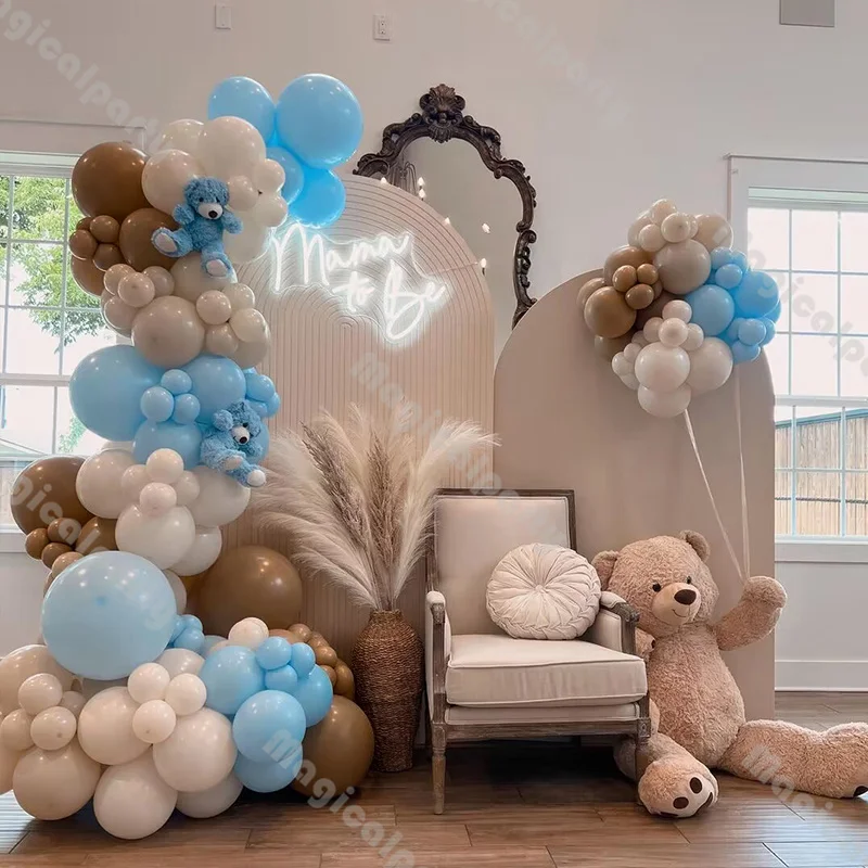 

137pcs Blue Sand Balloon Garland Arch Kit 1st Birthday Baby Shower Gender Reveal Decor Wedding Anniversary Boho Bridal Shower