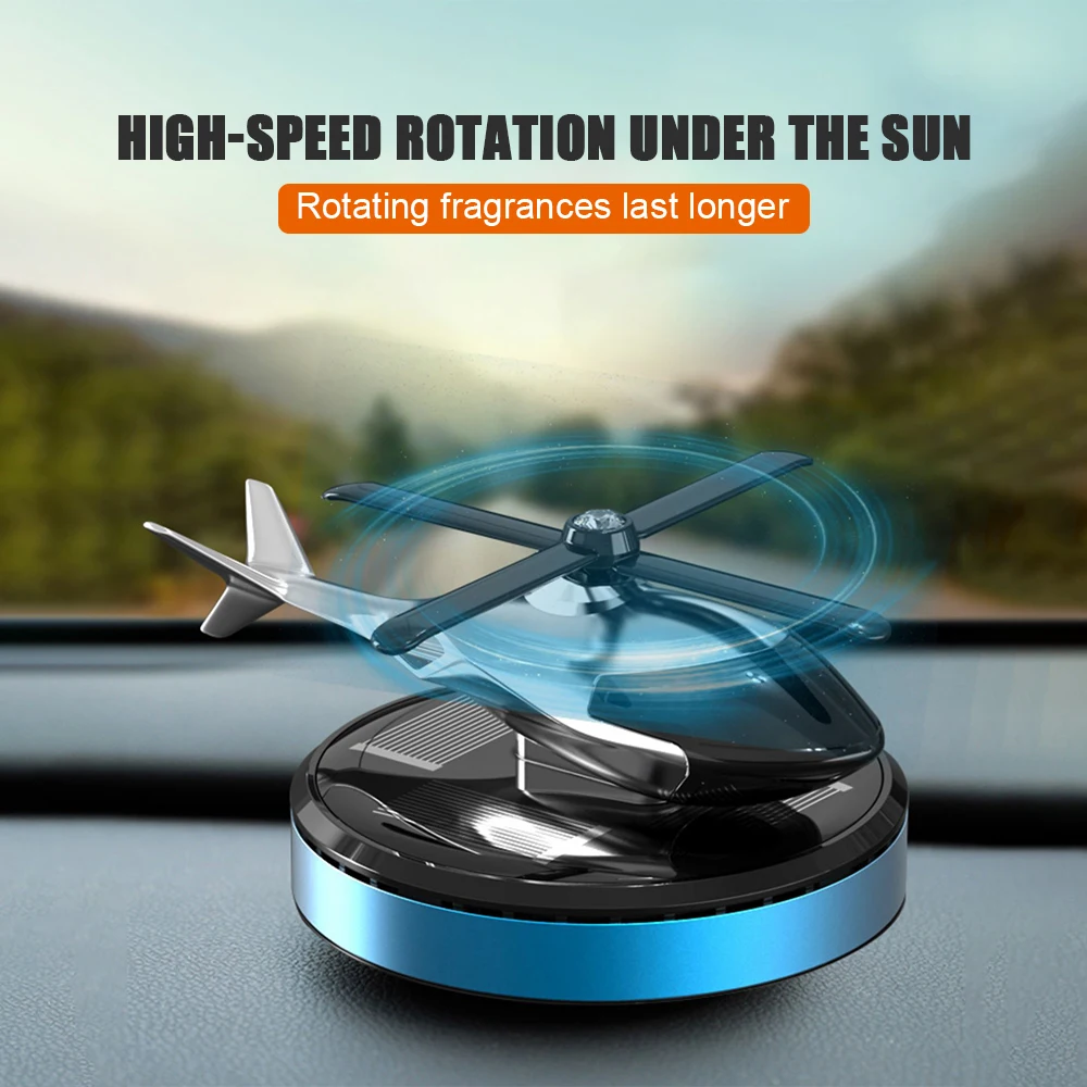 

Solar Power Helicopter Air Freshener Car Dashboard Airjet Fragrance Creative Solar Energy Airplane Diffuser Alloy Plane Aroma