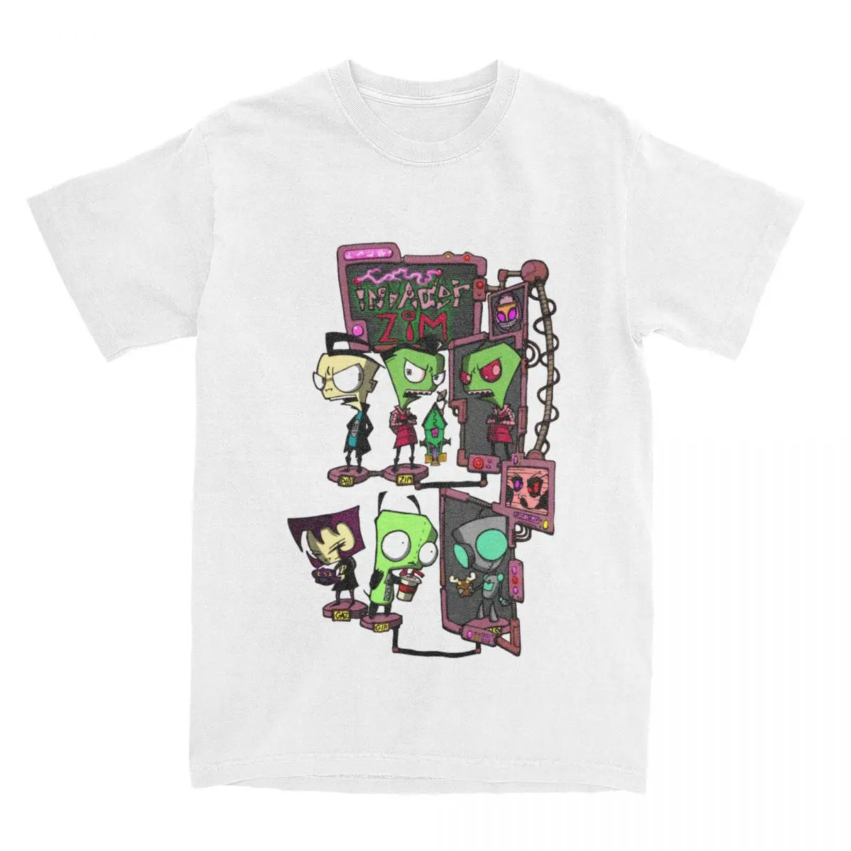 Футболка Invader Zim мужская хлопковая одежда с принтом круглым вырезом и короткими