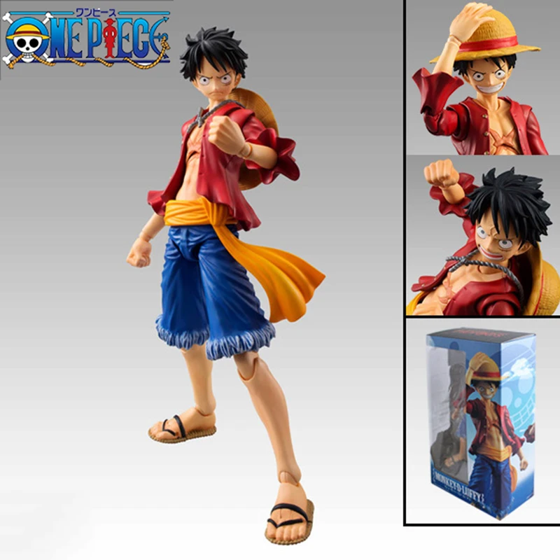 

Anime ONE PIECE Luffy Action Figure Toys 17cm Straw Hat Luffy Statue Model Interchangeable Head Hand Collectible Children Gifts