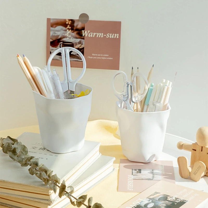 

ABS Pen Holder Desk Organizer Storage Box Simple Irregular for Office Stationery E8BE