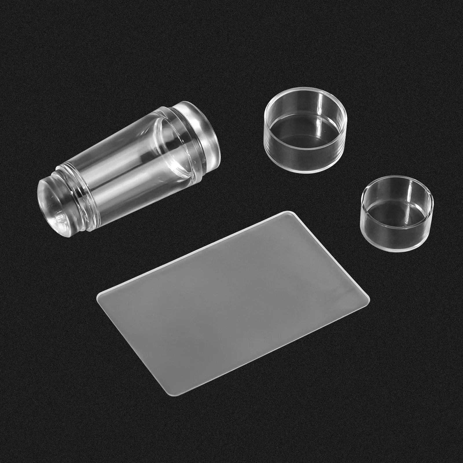 

Stamping Kit French Nail for Manicure Plate Stamp Polish Stencil Template Seal Stamper Scraper Silicone Transparent Nail Art Set