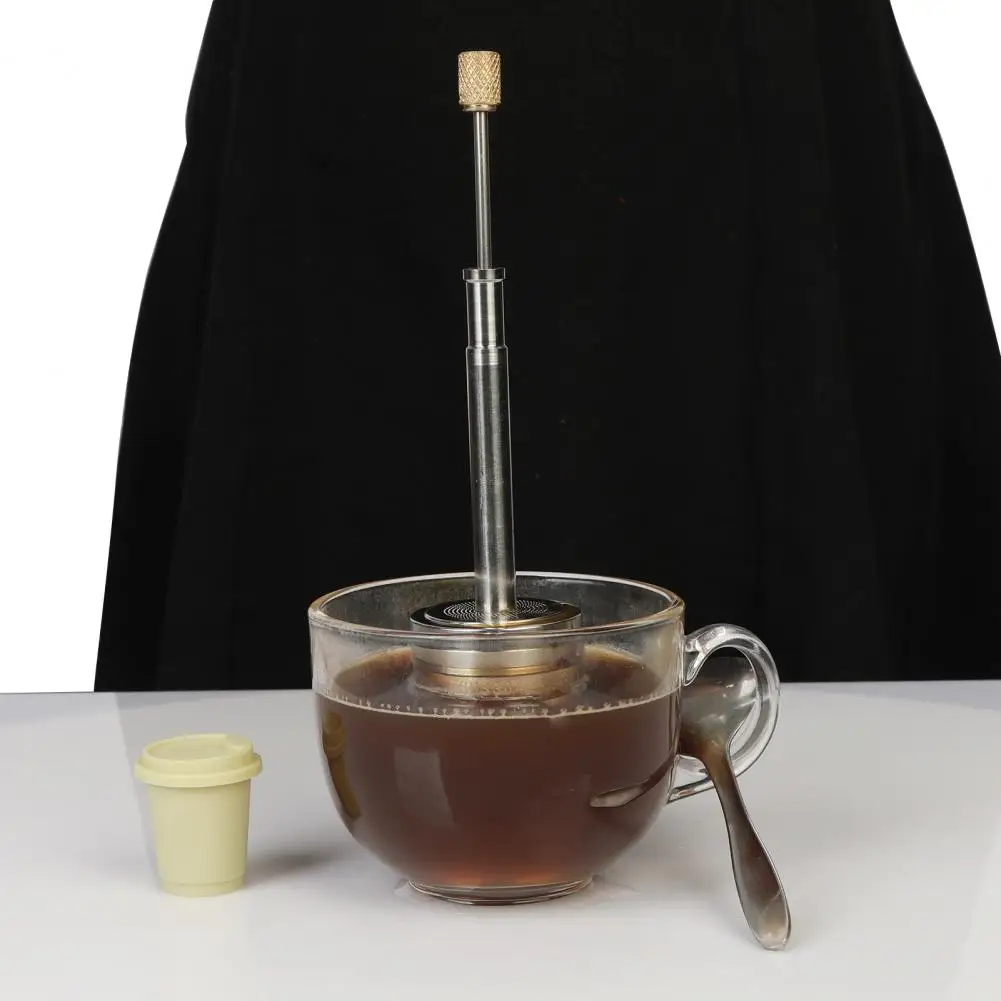 

Solid Structure Tea Strainer Stainless Steel Tea Coffee Press Maker with Fine Mesh Filter for Home Travel Versatile for Trips