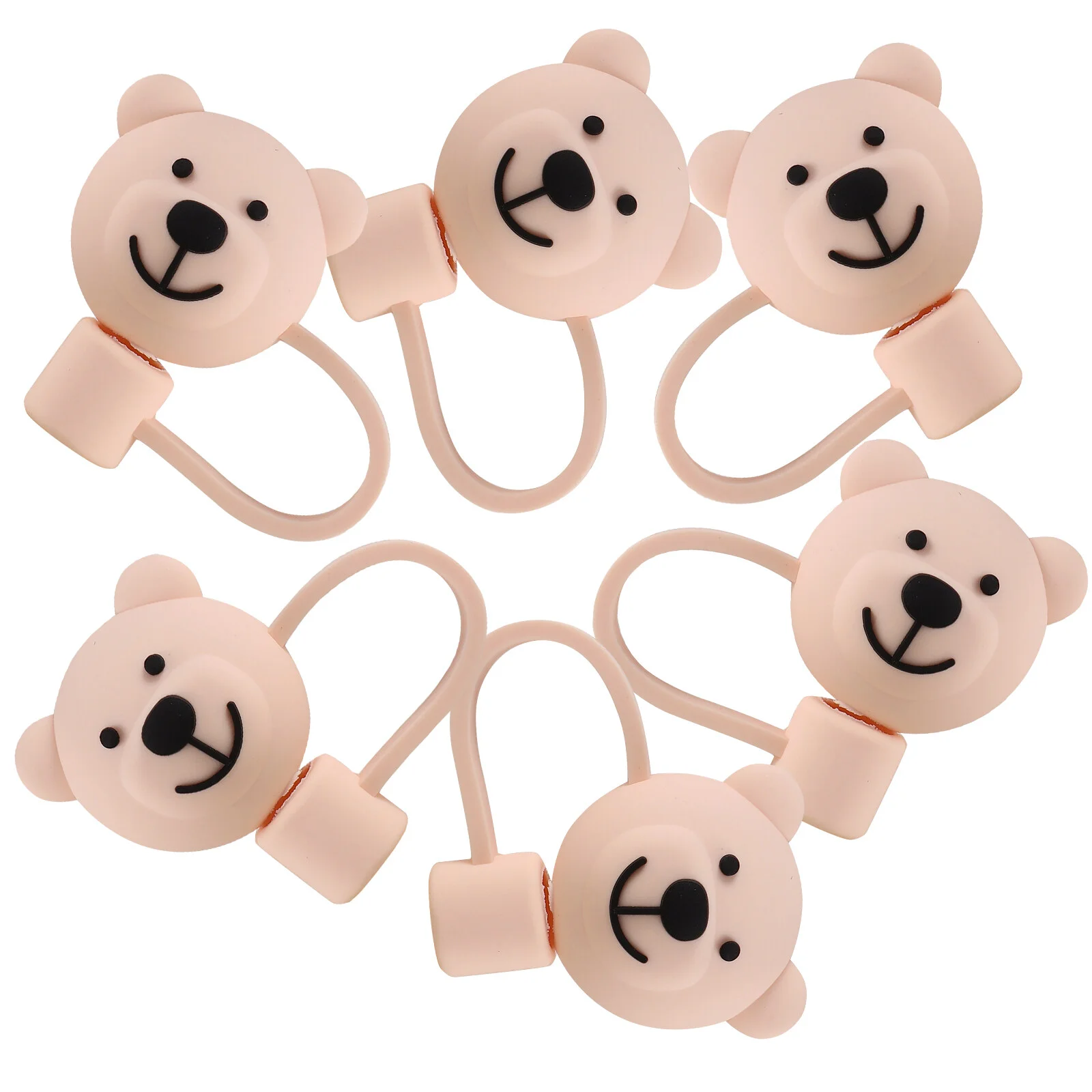 

6 Pcs Raging Straw Charms Covers Cap Tips Protector Tumbler Silicone Stopper Cartoon Reusable Drinking Caps Straws