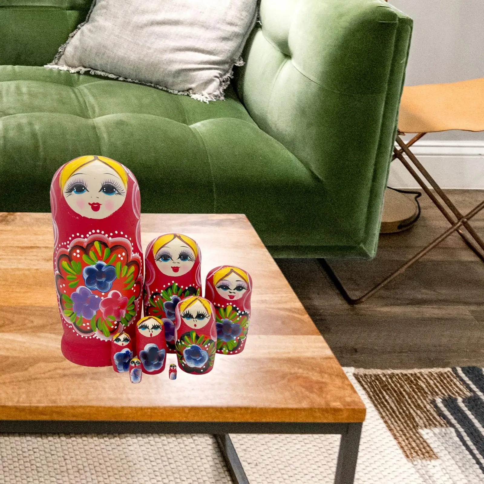 

8 Pieces Nested Dolls Matryoshka Russian Dolls Birthday Gift Storage Box Kids Learning Toys Classic Handmade for Desk office