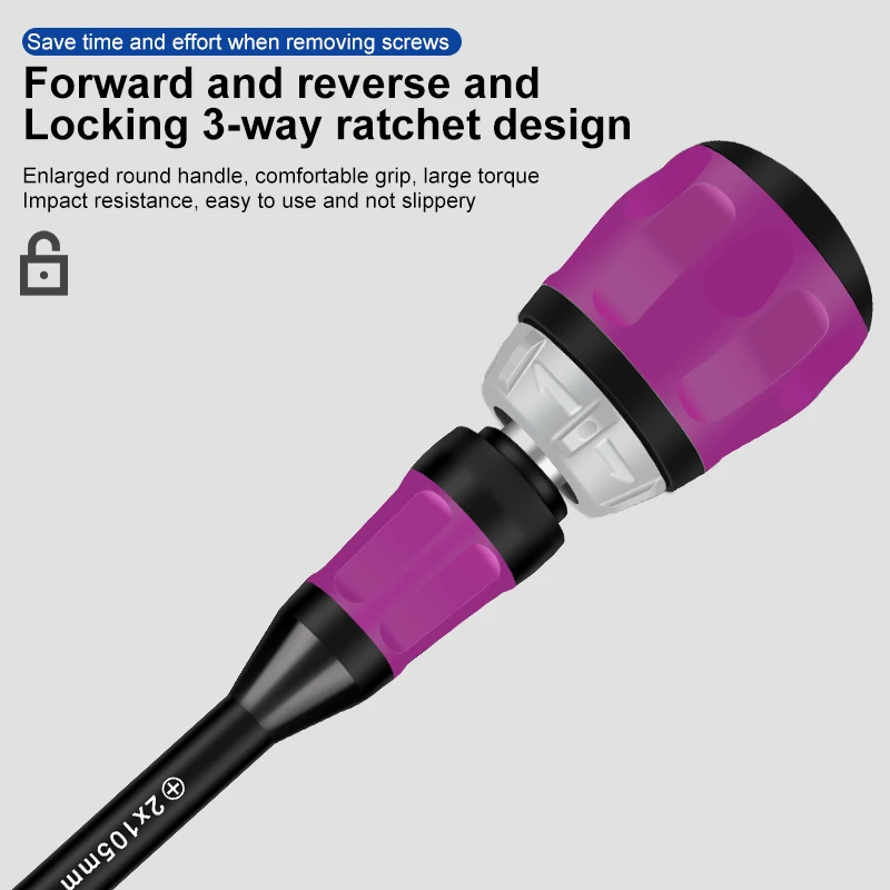 Набор отверток TOPFORZA 7 в 1 конструкция с трещоткой S2 материал из легированной стали