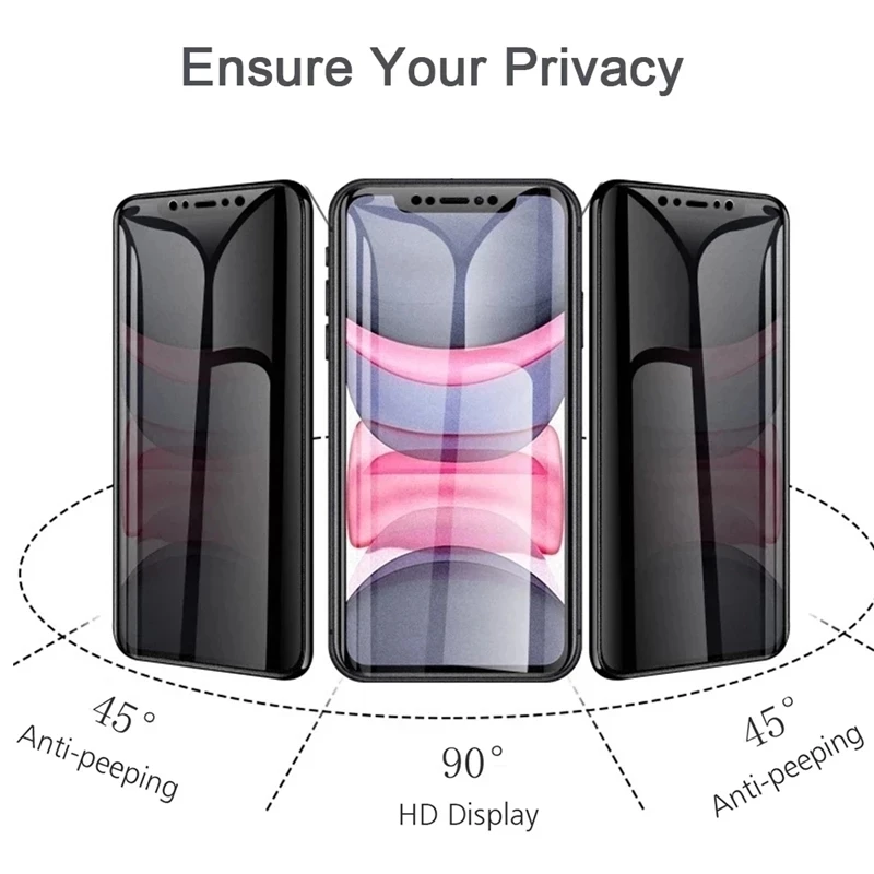 Protective Glass For vivo Y91 Y11 Y17 Y15 Y12 Y50 Y30 Y30i Y97 V9 Films Privacy Ceramic Anti-Spy Gaming 2PCS Full Curved