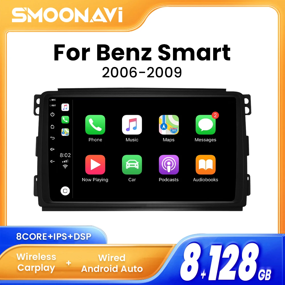 

Автомобильный радиоприемник AI Voice для Smart Fortwo 45 2005 -2015, мультимедиа, 128 ГБ, GPS, 2din, Авторадио DSP, Android, 4G, Wi-Fi