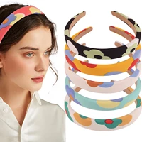new 2 cm flower simple fabric headband fashion thick wide sponge hairband adult soft female headwear turban hair accessories