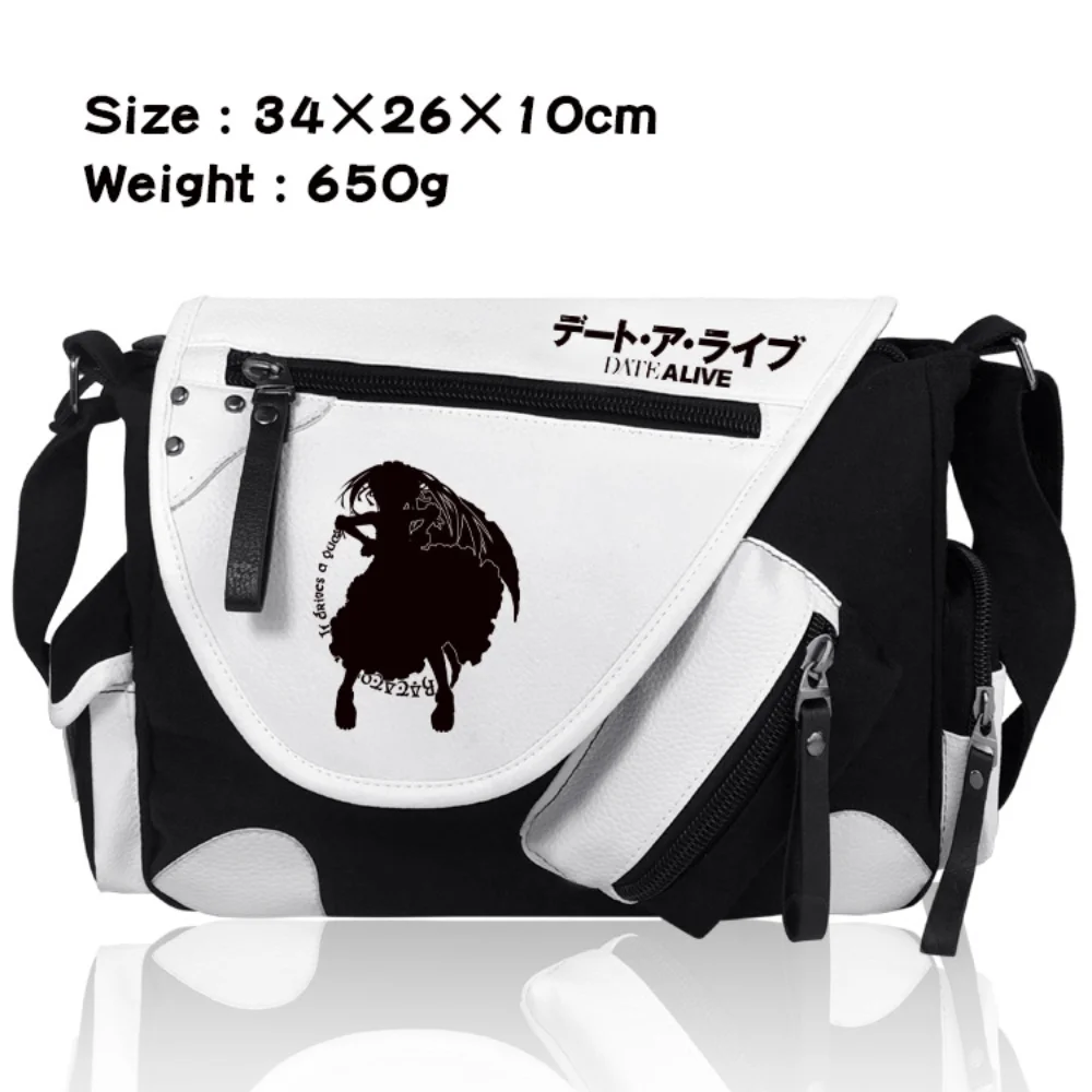 Anime DATE A LIVE Print High Capacity Leisure Shoulder Bag Oxford Cartoon Messenger Bags Unisex Travel Satchel Gifts