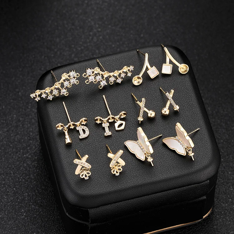 

Earrings earrings temperament butterfly Festival Pearl Earrings 925 Zircon Earrings accessories DIY Earrings female