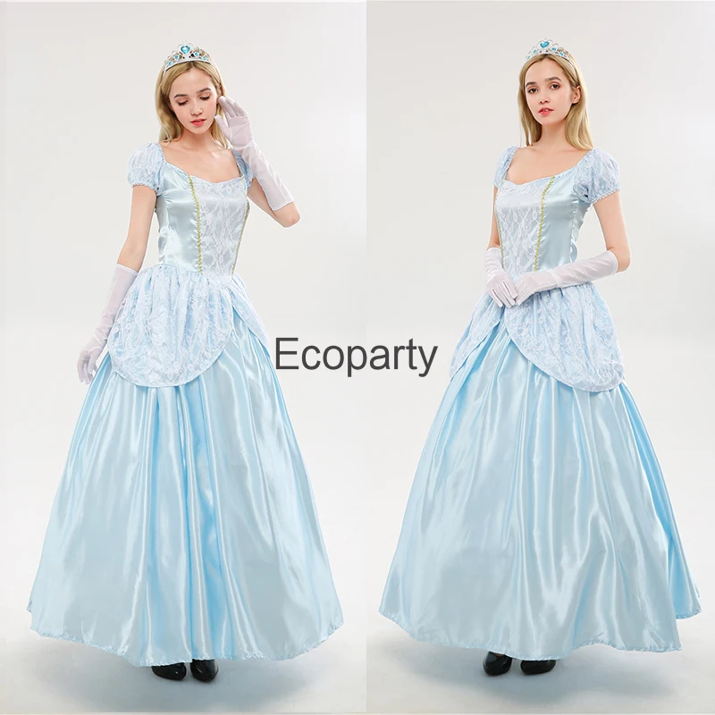 

Женский Костюм Золушки для косплея, длинное платье с открытой спиной и сказочным мотивом, наряды для женщин на Хэллоуин, карнавал, вечеринку