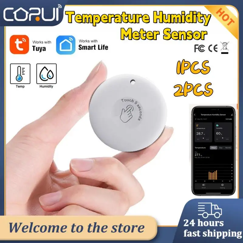 

CORUI Tuya Bluetooth-compatible Temperature Humidity Meter Sensor Digital Weather Station Outdoor Gauge Thermometer Hygrometer