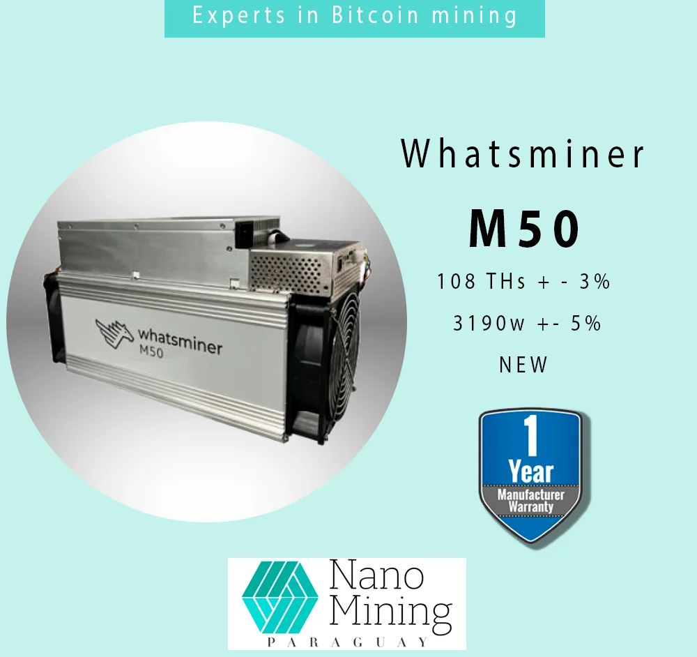 

New Whatsminer M50 108Th/s Asic - Experts in mining!