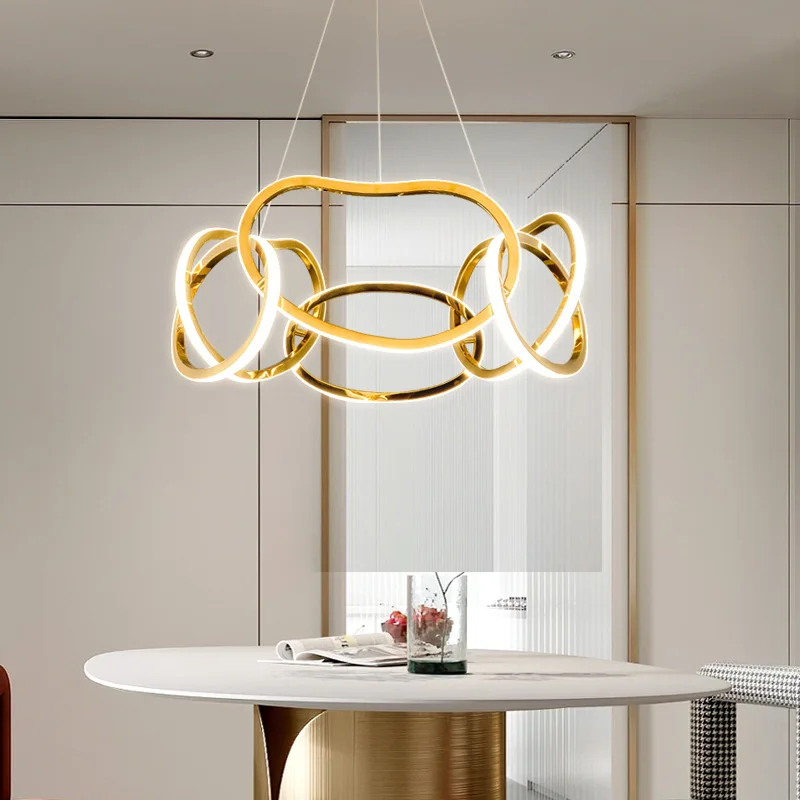 

Modern Ceiling Chandeliers Gold Silicone Hanging Led Lamps Avize Modelleri Home Decor Lustres for Living Room Dining Rom
