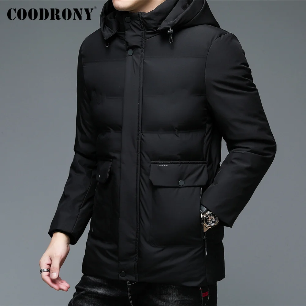 

Brand Men's Winter Jackets Tick Warm ded Parkas Lon Coat Men Clotin Casual Bi Pocket Windproof Overcoats Z8147