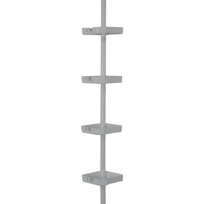 

4 Shelf Tension Corner Shower Organizer Caddy in Grey