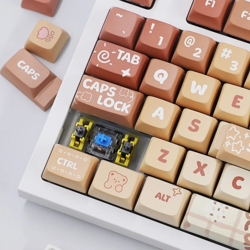 Клавиши PBT 133 клавиш сублимационная XDA механическая клавиатура с милым медведем