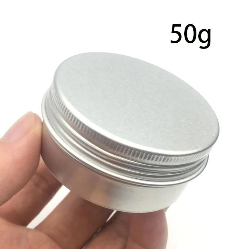Пустые алюминиевые банки для крема с крышкой винтом косметических чехлов 50 мл
