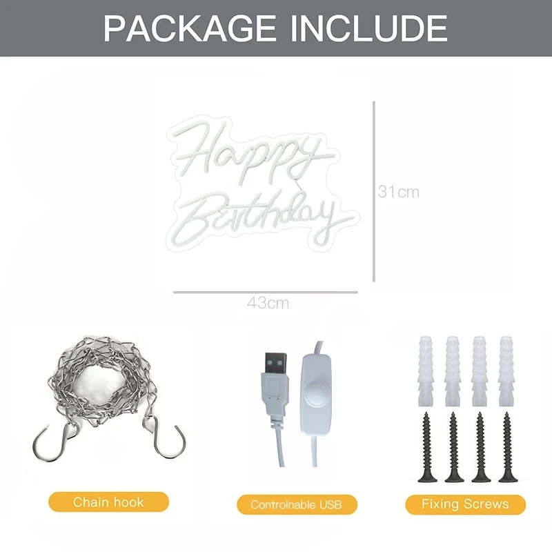 Рисунок 3 - Неоновая вывеска на день рождения