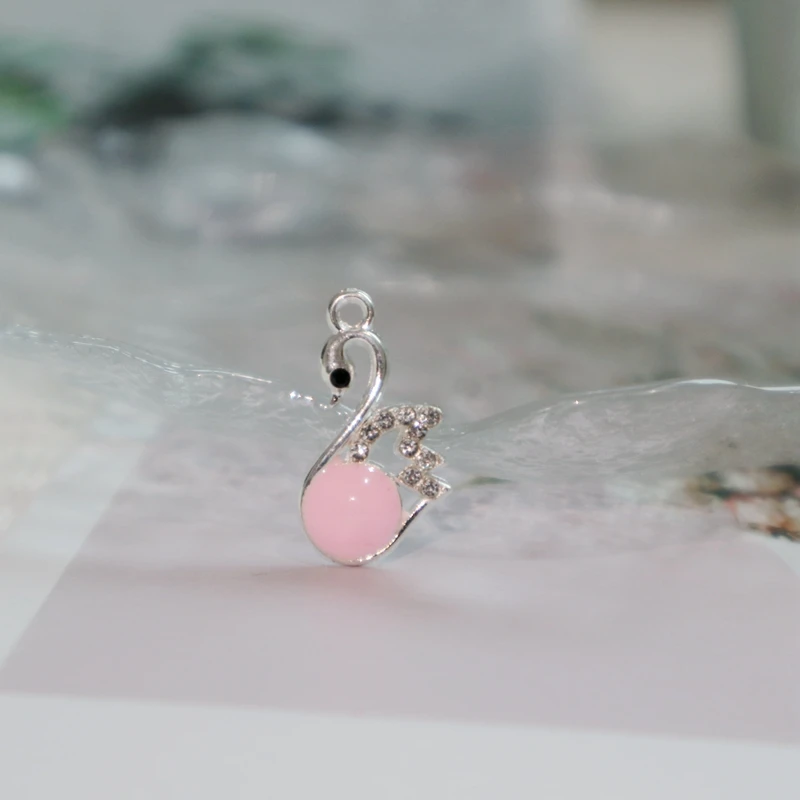 10 шт. очаровательный Лебедь из сплава эмалированный кулон красивый модный