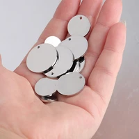 102050pcslot stainless steel charms round pendants with hole 6810121415mm charms for diy jewelry making findings