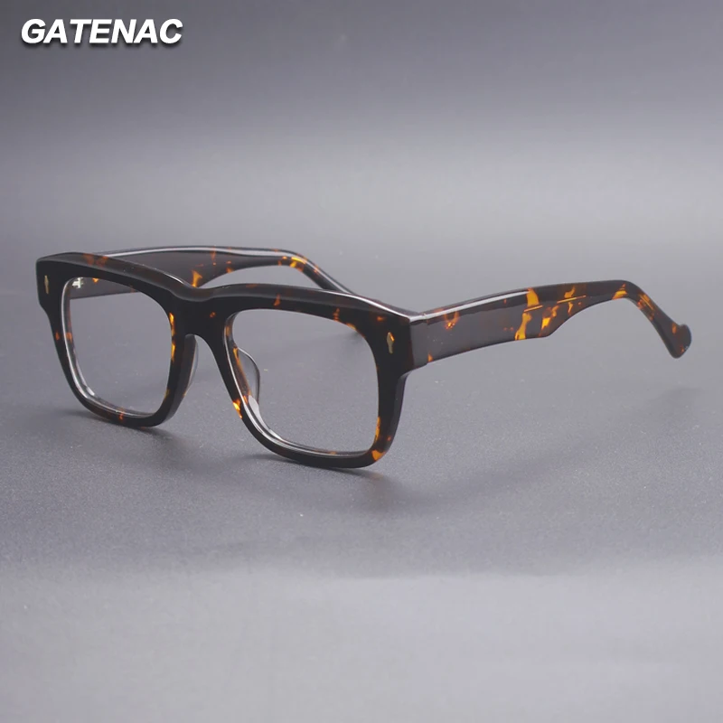 Винтажная ацетатная оправа для очков мужская ручной работы с заклепками и