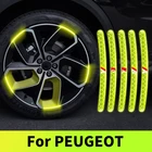 Высококачественные светоотражающие полосы, наклейки на колеса для автомобиля, велосипеда, мотоцикла, для Peugeot GT 207, 307, 407, 507, 508, 408, 308, 206, 406, 5008, 3008