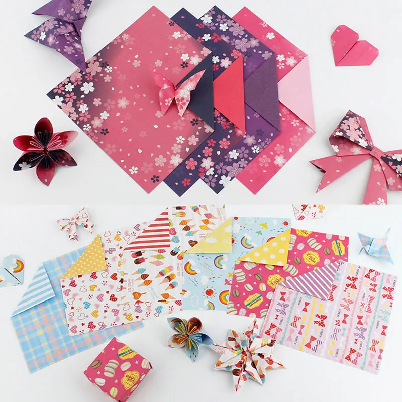 60pcs Japanese Floral Origami Kids Handmade Materials DIY Scrapbooking Folding Craft Paper Square Flower Pattern Craft Decor images - 6