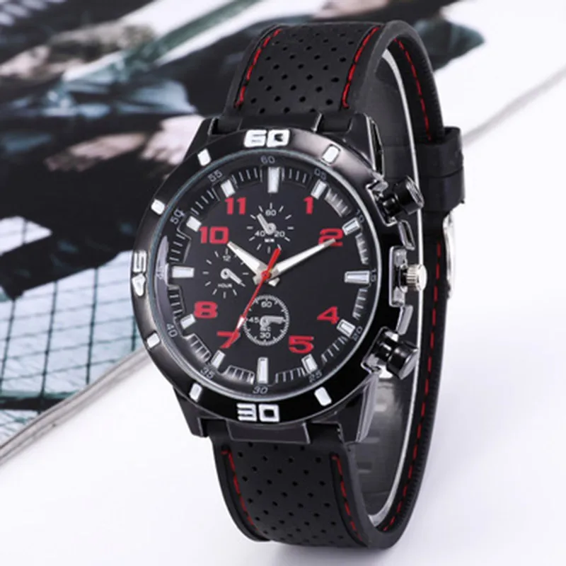 New Hot Selling Sports Silicone Fashion Racing Business Quartz Men's Watch Reloj Mujer