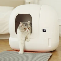 automatic cat litter box pet products pet cleaning new pet cat accessories round intelligent plastic cat toilet