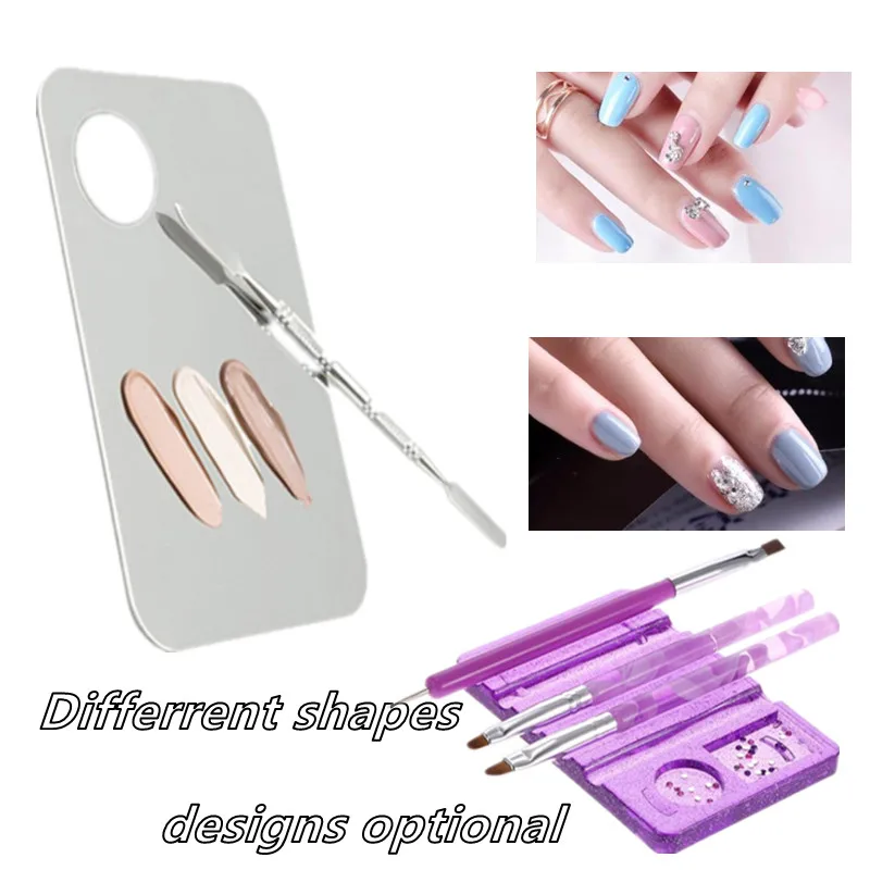 

Different Styles of Multi-functional Girls and Women's Nail Tools Display Stand Palette Makeup Plate Manicure Mixing Tray Rack