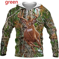 newest fashion animal deer hunting 3d printed men hoodiessweatshirts casual streetwear camo hunter hooded pullover