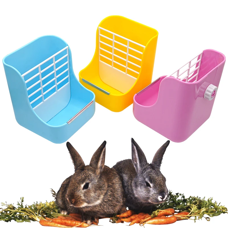 

2 In 1 Pet Rabbit Feeder Hay for Guinea Pig Rabbit Feeder Indoor Hay Feeder for Bunny Chinchilla Small Animals Feeding Bowls