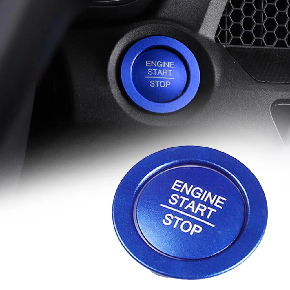 

Engine Start Stop Button Cover Blue Aluminum Ignition Button Replace Cover Trim Ring For Honda R-V 2023 Car Styling Accessories