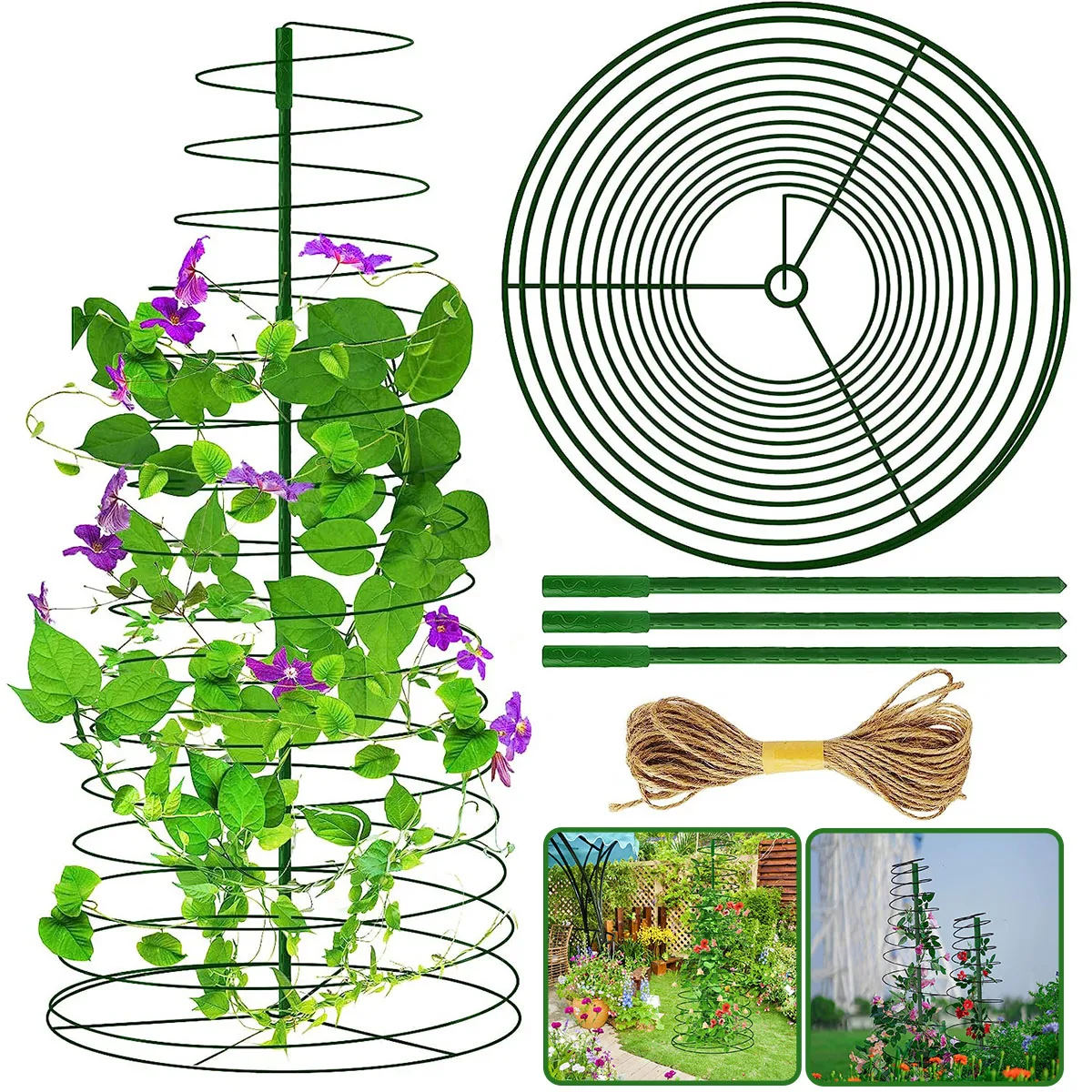 

Спиральная стойка для альпинизма для растений Решетка для растений Растягивающаяся клетка для выращивания с веревочными палочками Ферма Сад Товары для дома 2023