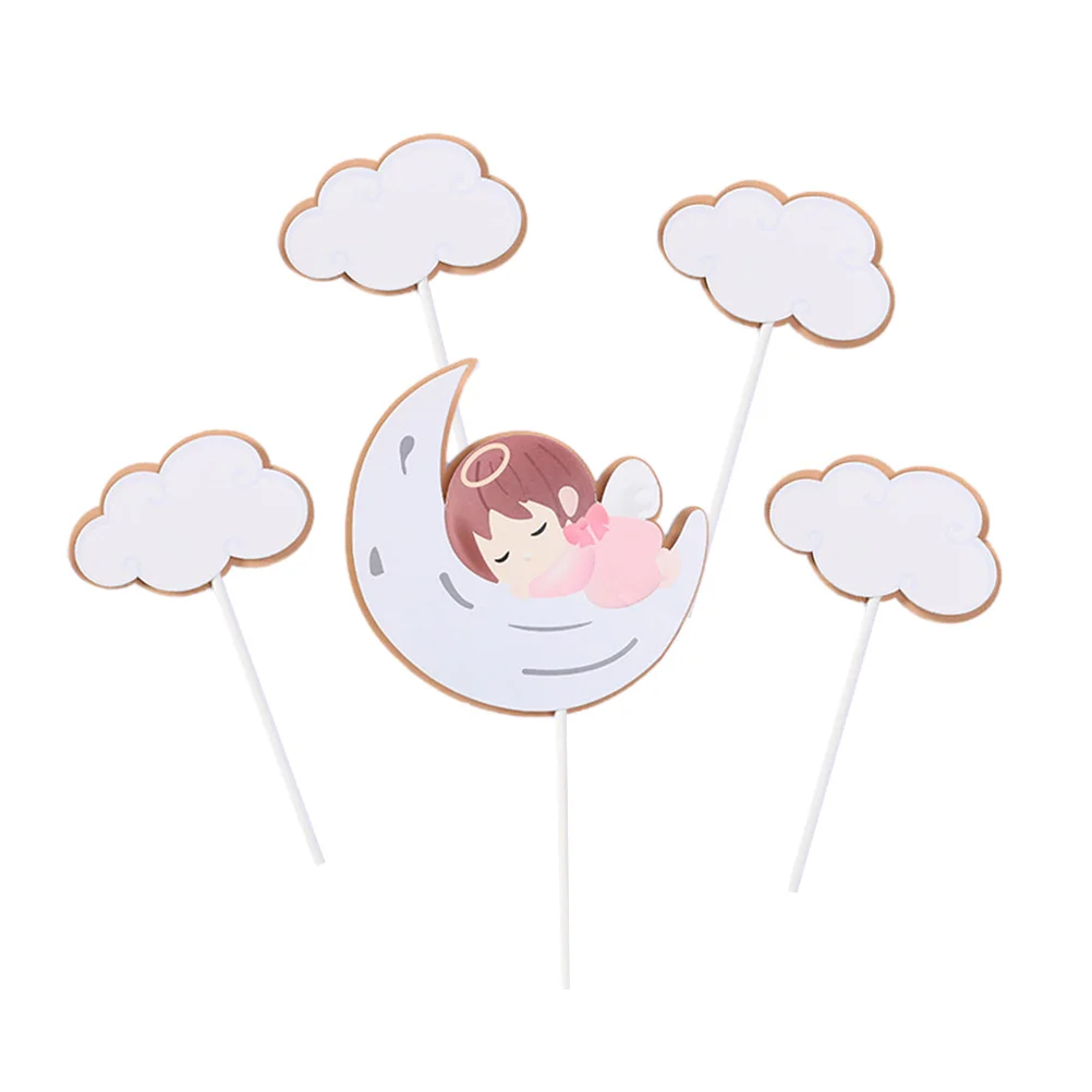 

5pcs Moon Lovely Cake Picks Cupcake Decor Party Supplies for Birthday Girl