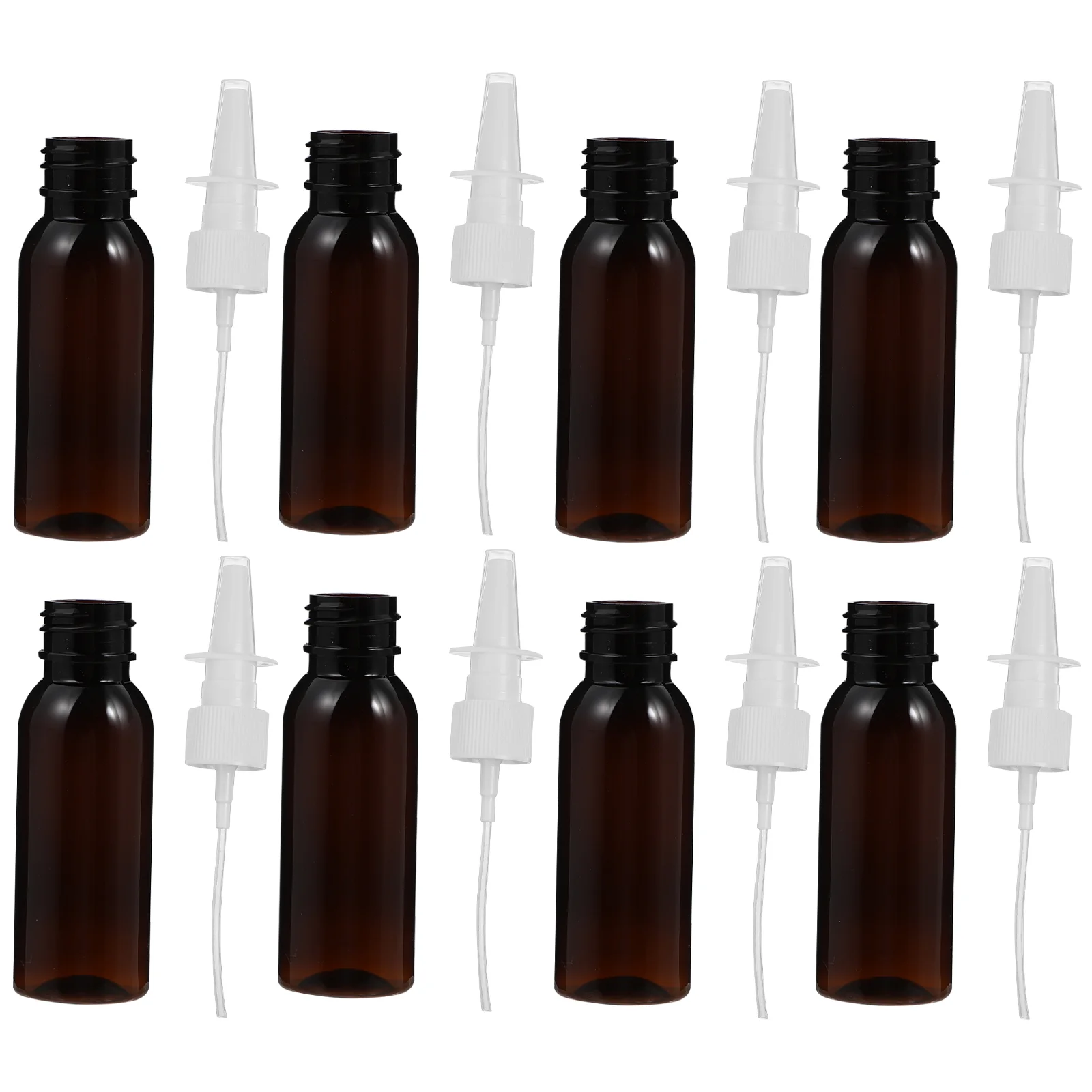 

8 Pcs Round Shoulder Bottle Nasal Spray Small Travel Containers Fine Mist Plastic Oil