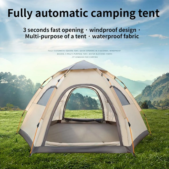 6person Tent Camping Folding Outdoor Fully Automatic Speed Open Rain Proof Sunscreen Wilderness Camping Portable Equipment 1