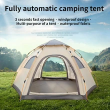 6 인용 텐트 캠핑 접이식 야외 완전 자동 속도, 오픈 비 방지 자외선 차단, 황야 캠핑 휴대용 장비