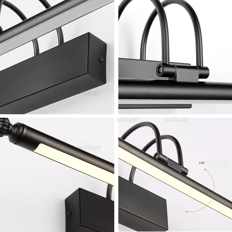 Креативная акриловая вращающаяся на 180 ° настенная лампа металлическое