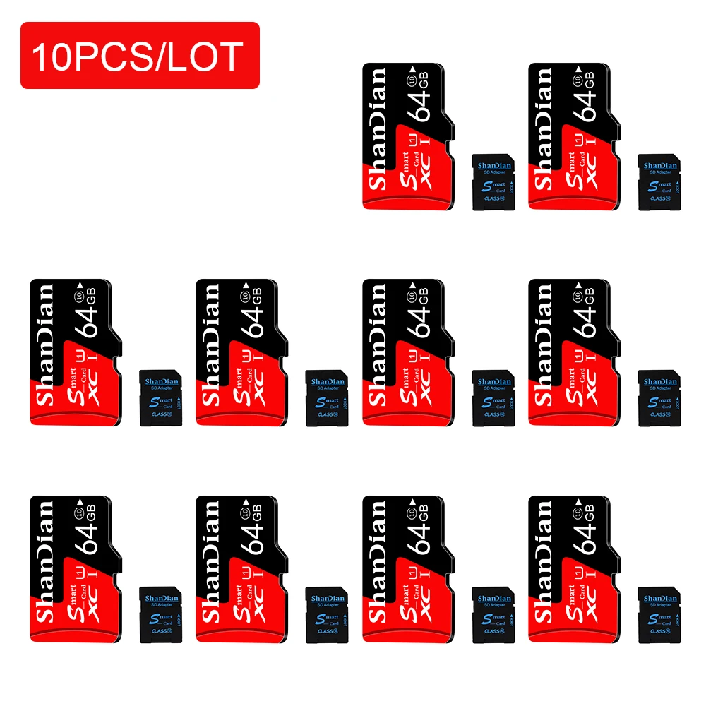 

10 шт./партия, карта памяти SD/TF, класс 10, 16-128 ГБ
