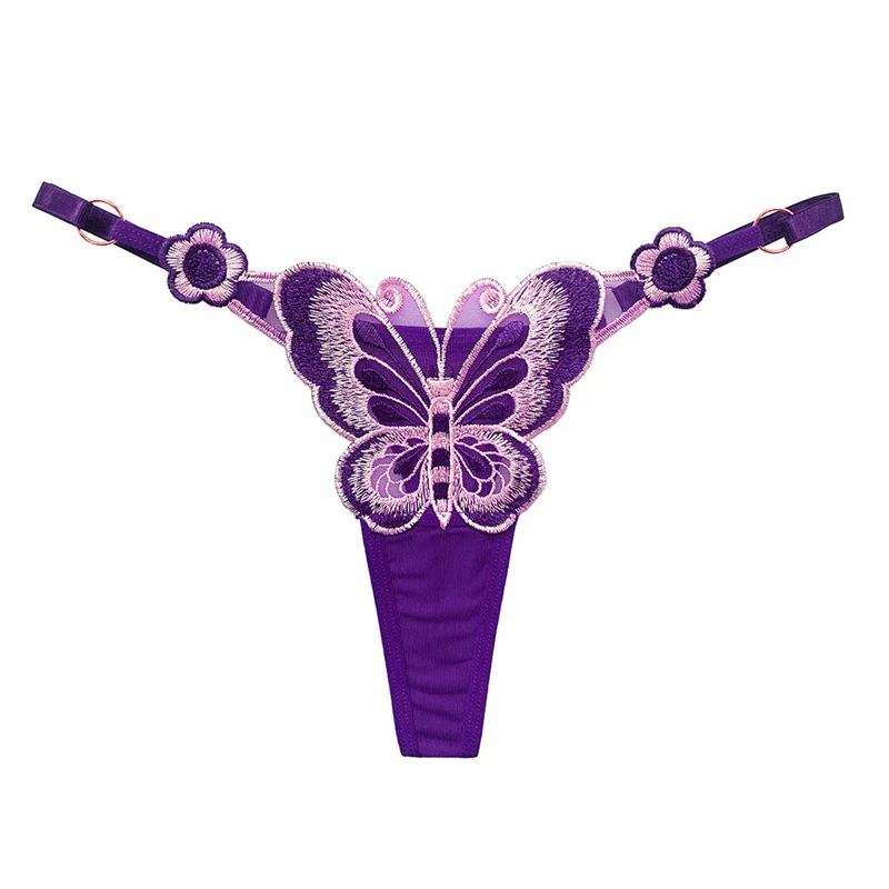

Fashion Butterfly Embroidery Panties Women Sexy Lace G String Thong T Back Briefs Ladies Underwear sous vetement femme sexy