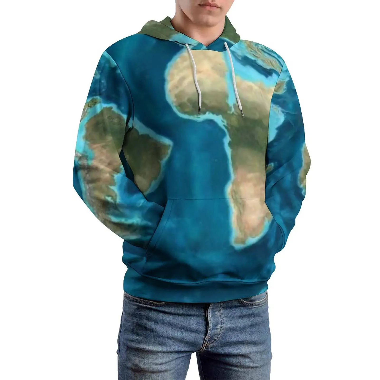 

Earth Map Loose Hoodies 65 Million Years Ago Y2k Pullover Hoodie Men Long Sleeve Oversized Street Style Custom Clothing