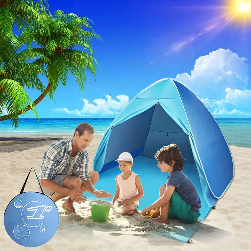 

Outdoor Traving Beach Tent Family Beach Lightweight Sun Shade Tent Portable Waterproof UV Protection Fishing Camping Tents