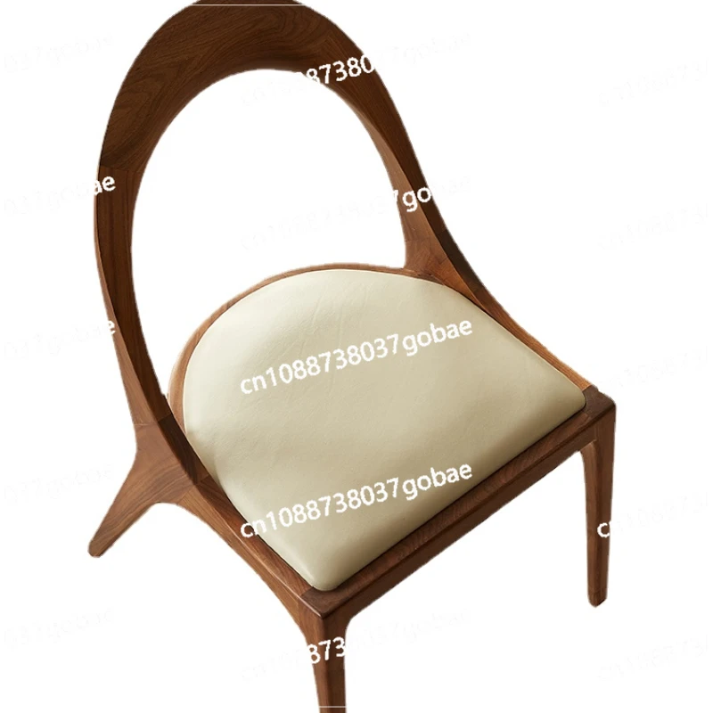 MJL Черный орех Стул для отдыха Скандинавский минималистичный бытовой обеденный