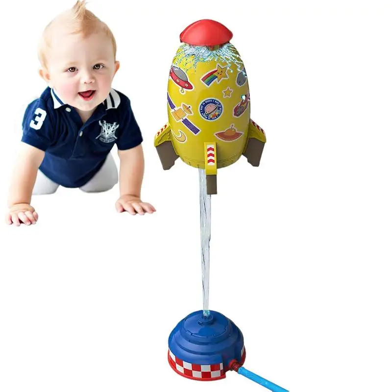 

Children's Space Rocket Sprinkler 360 Degree Rotation Water Playing Toy For Garden Outdoor Funny Toys Water Spray Toys